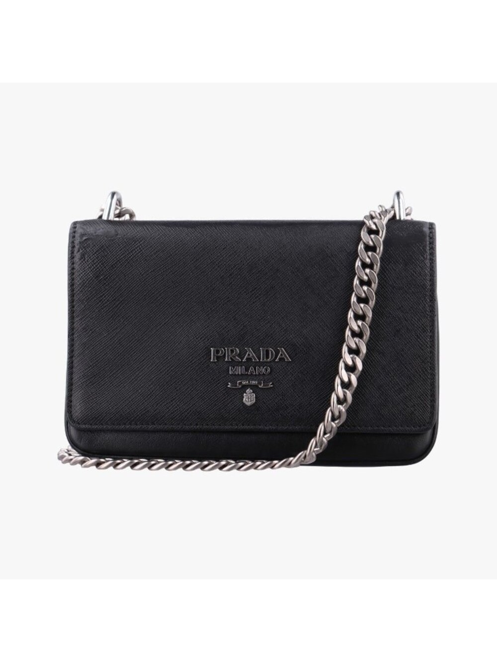 Prada City Chain Black Saffiano Leather